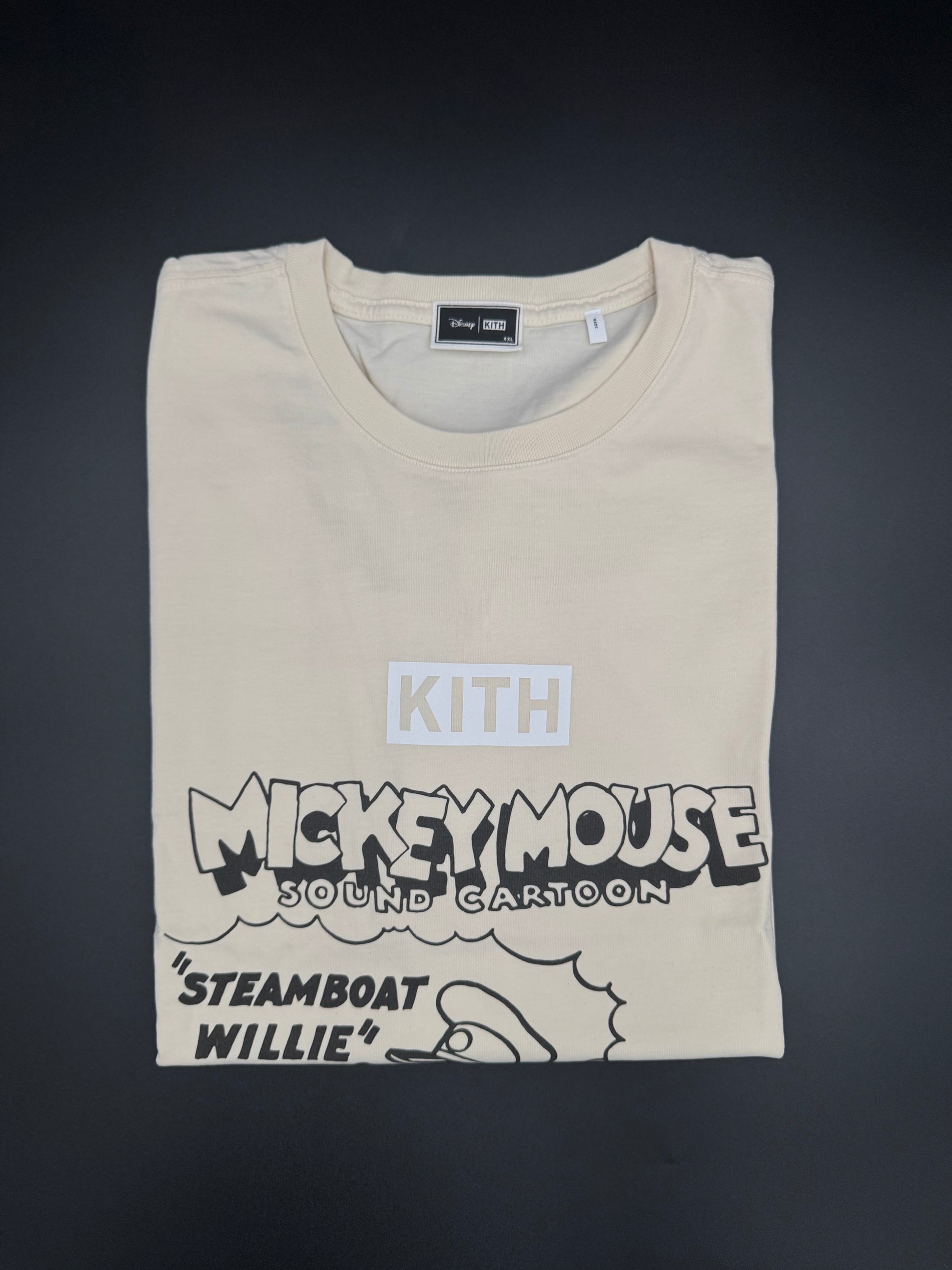 Kith For Mickey & Friends Steamboat Willie Vintage Tee 'Sandrift’