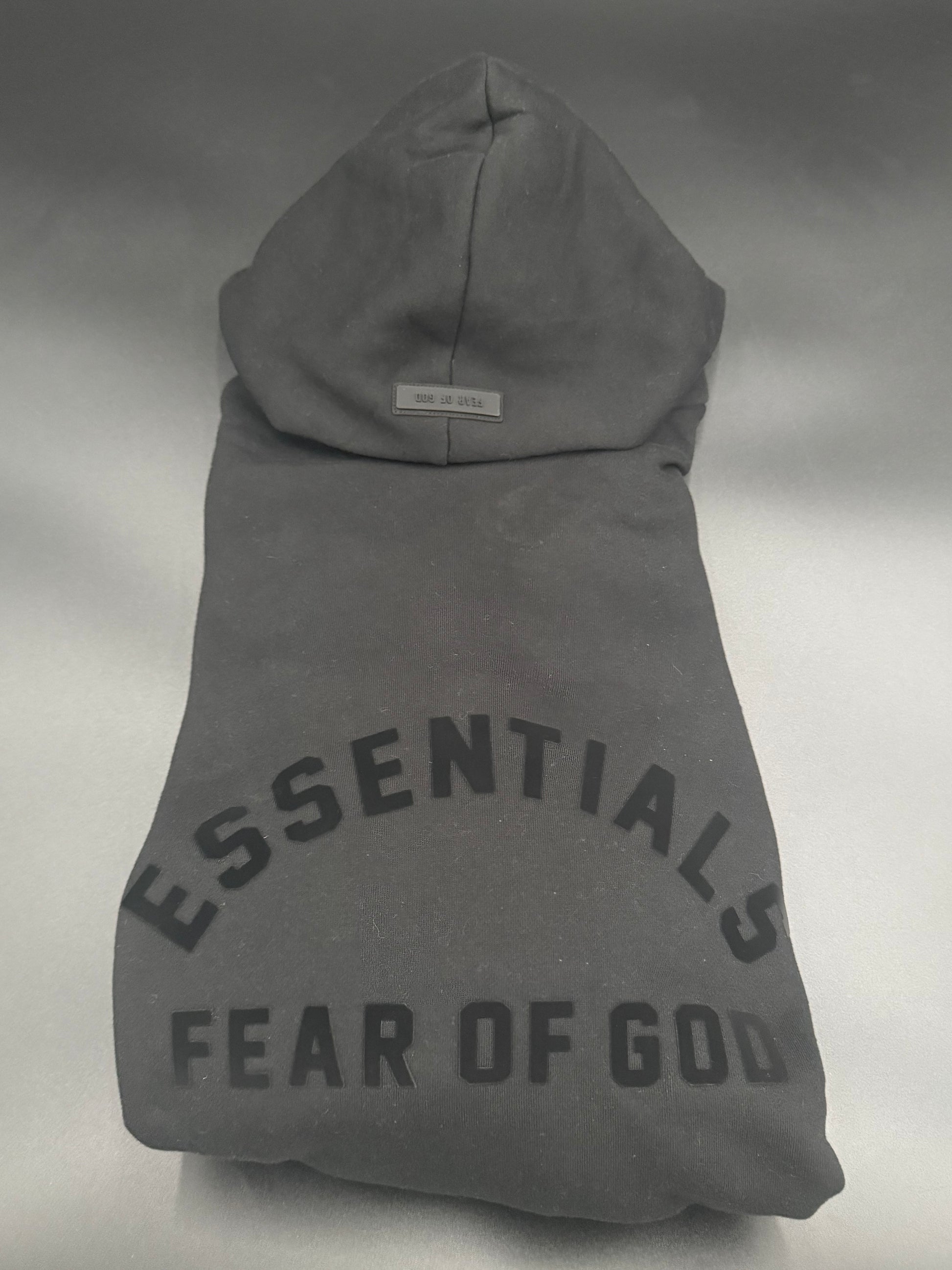 Fear of God Essentials Nylon Fleece Hoodie 'Jet Black/Jet Black'