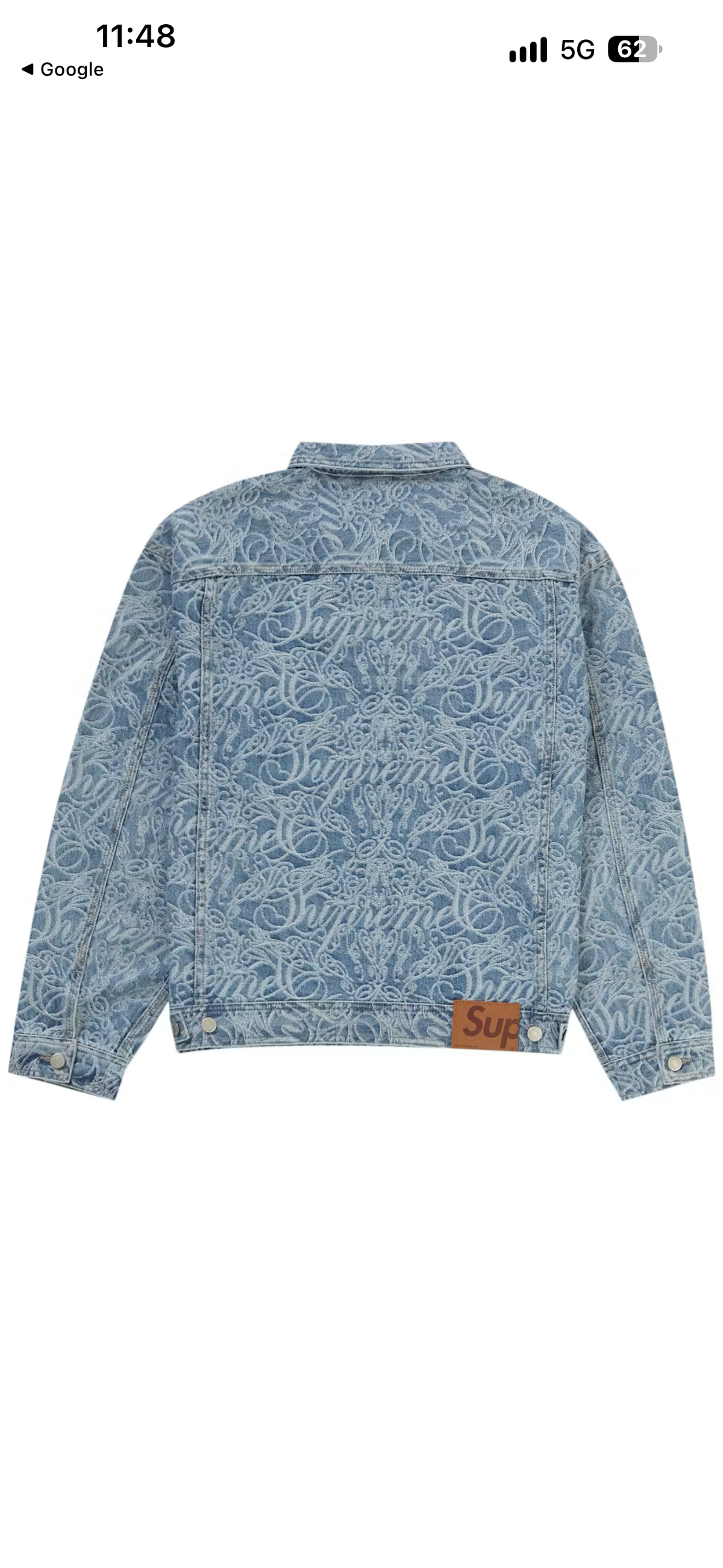 Supreme Script Jacquard Denim Trucker Jacket