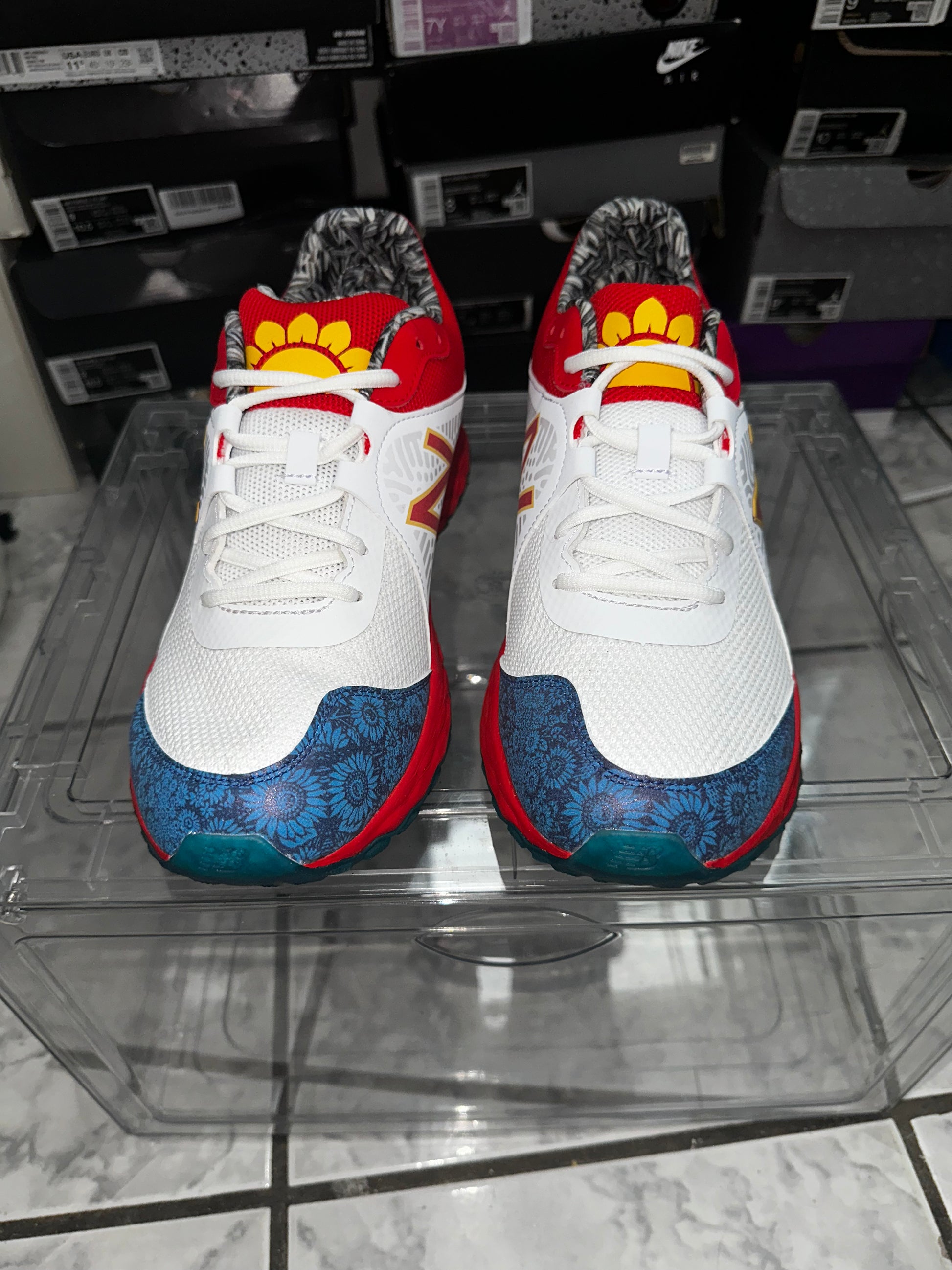 New Balance David Sunflower Seeds x Fresh Foam 3000v5 TF 'White Red'