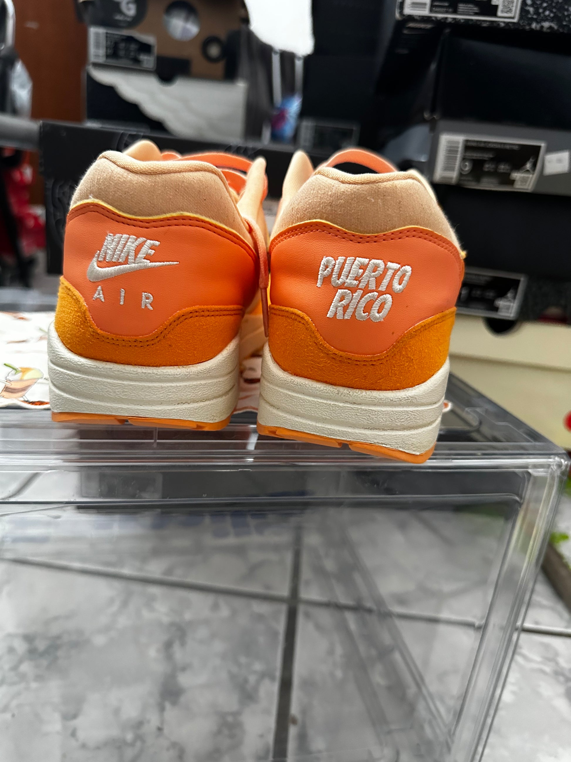 USED Air Max 1 'Puerto Rico Day - Orange Frost'