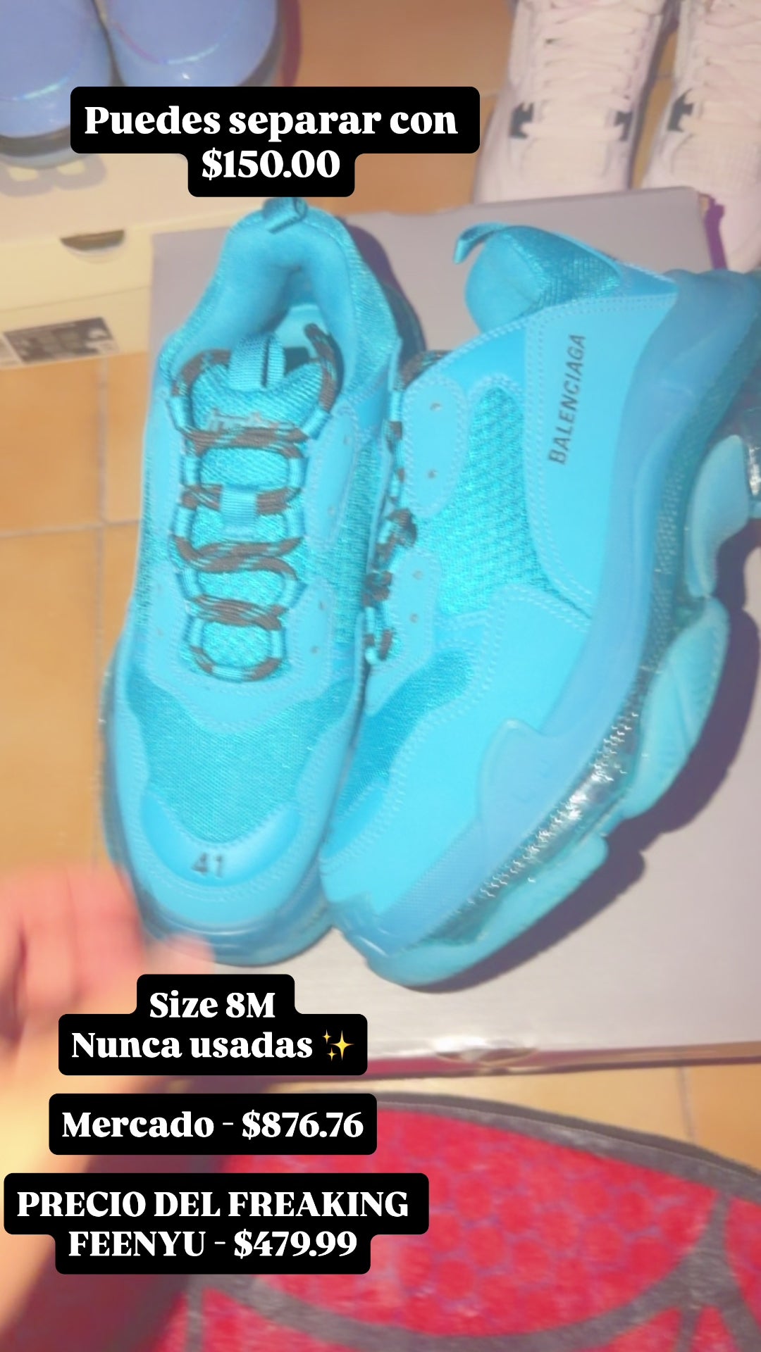 Valenciana Triple S Sneaker `Clear Sole’ - Blue