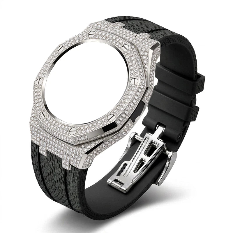 PRE ORDER : Luxury Full Moissanite Diamond Case Silicone Strap For Royal Pop Watch Mod Kit *Adapter only*