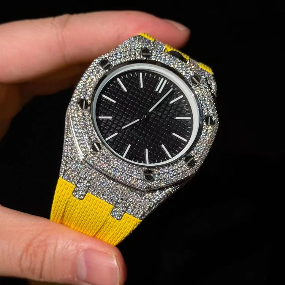 PRE ORDER : Luxury Full Moissanite Diamond Case Silicone Strap For Royal Pop Watch Mod Kit *Adapter only*
